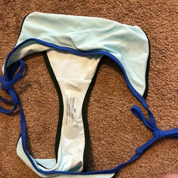 NEW NWT AERIE AMERICAN EAGLE Light Blue Cheeky Tie Side String Bikini Bottom XL - Picture 10 of 12